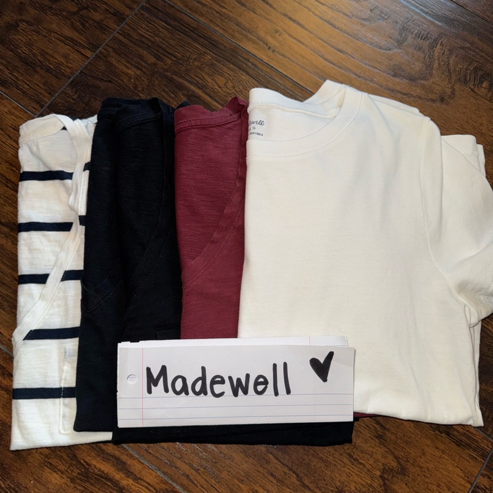 Madewell Tee Collection - Cream, Burgundy, Black, Striped